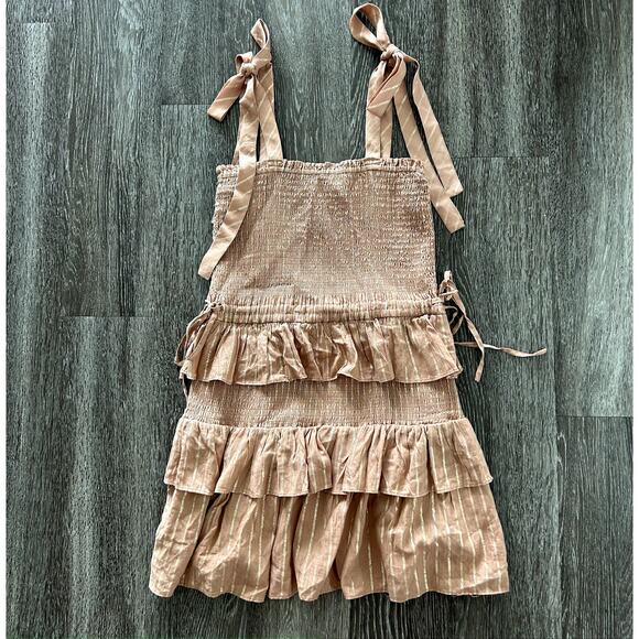 NWOT House of Harlow Corinne Shirred Mini Dress Size Small in Desert Rose Tiered - Picture 4 of 16